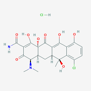 2-Naphthacenecarboxamide, 7-chloro-4-(dimethylamino)-1,4,4a,5,5a,6,11,12a-octahydro-3,6,10,12,12a-pentahydroxy-6-methyl-1,11-dioxo-, hydrochloride (1:1), (4R,4aS,5aS,6S,12aS)- - (101342-45-4)
