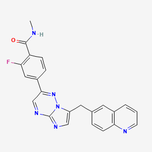 2-Fluoro-N-methyl-4-[7-(6-quinolinylmethyl)imidazo[1,2-b][1,2,4]triazin-2-yl]benzamide - (1029712-80-8)