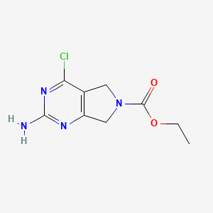 2-AMINO-4-CHLORO-5,7-DIHYDRO-PYRROLO[3,4-D]PYRIMIDINE-6-CARBOXYLIC ACID ETHYL ESTER - (1046861-17-9)