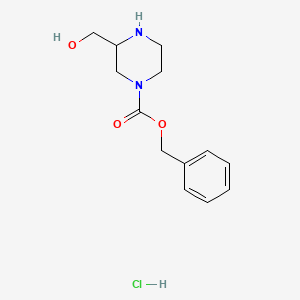 1-Piperazinecarboxylic acid, 3-(hydroxymethyl)-, phenylmethyl ester, hydrochloride (1:1) - (1159825-20-3)