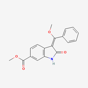 (3E)-2,3-Dihydro-3-(methoxyphenylmethylene)-2-oxo-1H-indole-6-carboxylic acid methyl ester - (1168150-46-6)