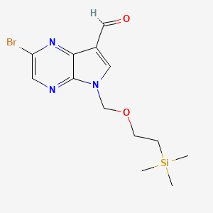 2-bromo-5-((2-(trimethylsilyl)ethoxy)methyl)-5H-pyrrolo[2,3-b]pyrazine-7-carbaldehyde - (1185428-34-5)