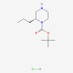 1-Piperazinecarboxylic acid, 2-propyl-, 1,1-dimethylethyl ester, hydrochloride (1:1), (2R)- - (1217449-00-7)