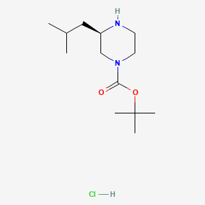 1-Piperazinecarboxylic acid, 3-(2-methylpropyl)-, 1,1-dimethylethyl ester, hydrochloride (1:1), (3R)- - (1217469-14-1)