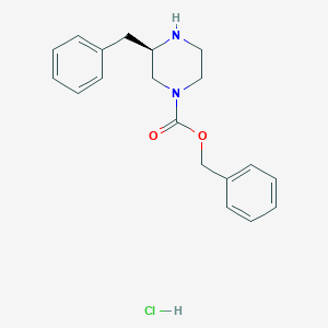 1-Piperazinecarboxylic acid, 3-(phenylmethyl)-, phenylmethyl ester, hydrochloride (1:1), (3R)- - (1217753-37-1)