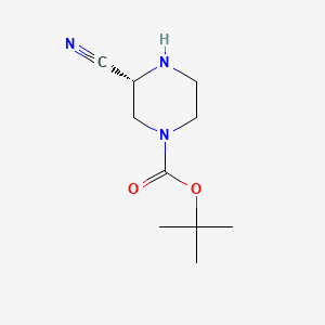 1-Piperazinecarboxylic acid, 3-cyano-, 1,1-dimethylethyl ester, (3R)- - (1217791-74-6)