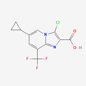 3-CHLORO-6-CYCLOPROPYL-8-(TRIFLUOROMETHYL)IMIDAZO[1,2-A]PYRIDINE-2-CARBOXYLIC ACID - (1237840-38-8)