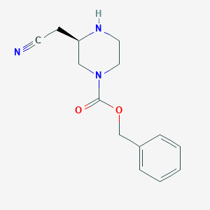 1-Piperazinecarboxylic acid, 3-(cyanomethyl)-, phenylmethyl ester, (3R)- - (1242267-79-3)