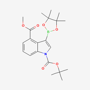 1H-Indole-1,4-dicarboxylic acid, 3-(4,4,5,5-tetramethyl-1,3,2-dioxaborolan-2-yl)-, 1-(1,1-dimethylethyl) 4-methyl ester - (1256359-97-3)