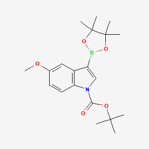 1H-Indole-1-carboxylic acid, 5-methoxy-3-(4,4,5,5-tetramethyl-1,3,2-dioxaborolan-2-yl)-, 1,1-dimethylethyl ester - (1256359-99-5)