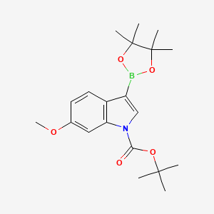 1H-Indole-1-carboxylic acid, 6-methoxy-3-(4,4,5,5-tetramethyl-1,3,2-dioxaborolan-2-yl)-, 1,1-dimethylethyl ester - (1256360-00-5)
