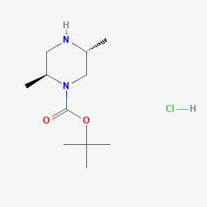 1-Piperazinecarboxylic acid, 2,5-dimethyl-, 1,1-dimethylethyl ester, hydrochloride (1:1), (2S,5R)- - (1374975-96-8)