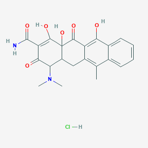 2-Naphthacenecarboxamide, 4-(dimethylamino)-1,4,4a,5,12,12a-hexahydro-3,10,11,12a-tetrahydroxy-6-methyl-1,12-dioxo-, hydrochloride (1:1), (4S,4aS,12aS)- - (13803-65-1)