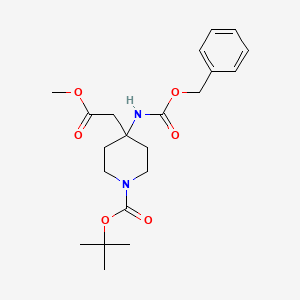 tert-Butyl 4-(((benzyloxy)carbonyl)amino)-4-(2-methoxy-2-oxoethyl)piperidine-1-carboxylate - (1447606-52-1)