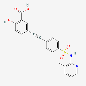 2-hydroxy-5-[2-[4-[(3-methylpyridin-2-yl)sulfamoyl]phenyl]ethynyl]benzoic acid - (149556-49-0)