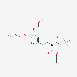 2-[2-[(di-tert-butoxycarbonyl)amino]ethyl]-4,5-bis(ethoxymethoxy)iodobenzene - (1607804-19-2)