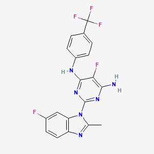 5-fluoro-2-(6-fluoro-2-methyl-1H-benzimidazol-1-yl)-N4-[4-(trifluoromethyl)phenyl]-4,6-pyrimidinediamine - (1610964-64-1)