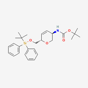 tert-butylN-[(3R,6S)-6-{[(tert-butyldiphenylsilyl)oxy]methyl}-3,6-dihydro-2H-pyran-3-yl]carbamate - (1638744-61-2)