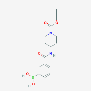 (3-((1-(tert-butoxycarbonyl)piperidin-4-yl)carbamoyl)phenyl)boronic acid - (1704074-10-1)