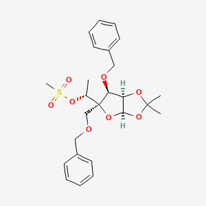 (R)-1-((3aR,5R,6S,6aR)-6-(Benzyloxy)-5-((benzyloxy)methyl)-2,2-dimethyltetrahydrofuro[2,3-d][1,3]dioxol-5-yl)ethyl methanesulfonate - (1709851-18-2)
