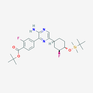 tert-Butyl 4-(3-amino-6-((1S,3S,4S)-4-((tert-butyldimethylsilyl)oxy)-3-fluorocyclohexyl)pyrazin-2-yl)-2-fluorobenzoate - (1715032-87-3)