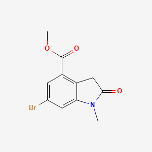 1H-Indole-4-carboxylic acid, 6-bromo-2,3-dihydro-1-methyl-2-oxo-, methyl ester - (1818847-70-9)
