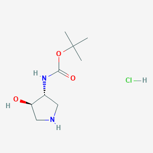 tert-butyl rac-[(3R,4R)-4-hydroxy-3-pyrrolidinyl]carbamate hydrochloride - (1820575-70-9)