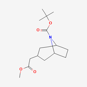 tert-butyl 3-(2-methoxy-2-oxo-ethyl)-8-azabicyclo[3.2.1]octane-8-carboxylate - (1823228-34-7)