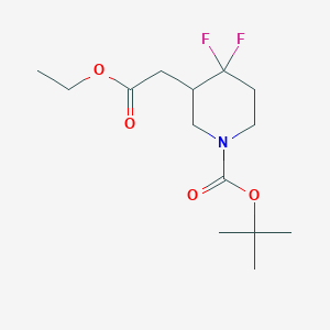 tert-Butyl 3-(2-Ethoxy-2-oxoethyl)-4,4-difluoropiperidine-1-carboxylate - (1864052-94-7)