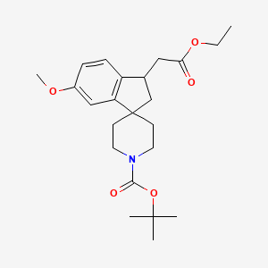 tert-butyl 3-(2-ethoxy-2-oxoethyl)-6-methoxy-2,3-dihydrospiro[indene-1,4'-piperidine]-1'-carboxylate - (2177259-06-0)