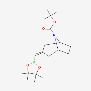 tert-butyl 3-((4闂傚倷鐒︾�笛囧礃婵犳艾绠柣鎴ｅГ閻撱儲绻涢幋锝嗙彧閻庢艾缍婂娲箰鎼粹�虫灆闂佺懓鍤栭幏绌瀍tramethyl-1闂傚倷鐒︾�笛囧礃婵犳艾绠柣鎴ｅГ閻撱儲绻涢幋锝嗙彧閻庢熬鎷穌ioxaborolan-2-yl)methylene)-8-azabicyclo[3.2.1]octane-8-carboxylate - (2365173-53-9)