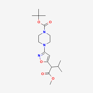 tert-butyl 4-[5-(1-methoxycarbonyl-2-methyl-propyl)isoxazol-3-yl]piperazine-1-carboxylate - (2378053-96-2)