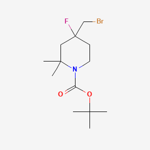 tert-butyl 4-(bromomethyl)-4-fluoro-2,2-dimethyl-piperidine-1-carboxylate - (2387599-95-1)