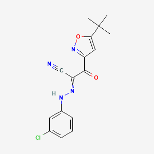 3-Isoxazolepropanenitrile, α-[2-(3-chlorophenyl)hydrazinylidene]-5-(1,1-dimethylethyl)-β-oxo- - (263707-16-0)