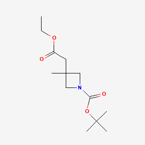 tert-butyl 3-(2-ethoxy-2-oxo-ethyl)-3-methyl-azetidine-1-carboxylate - (2641906-15-0)