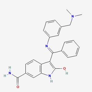 (3Z)-3-[[[3-[(Dimethylamino)methyl]phenyl]amino]phenylmethylene]-2,3-dihydro-2-oxo-1H-indole-6-carboxamide - (334949-59-6)