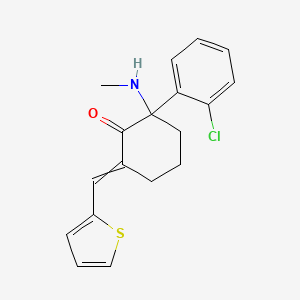 2-(2-CHLORO-PHENYL)-2-METHYLAMINO-6-THIOPHEN-2-YLMETHYLENE-CYCLOHEXANONE - (380343-37-3)