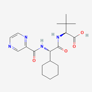 (S)-2-((S)-2-Cyclohexyl-2-(pyrazine-2-carboxamido)acetamido)-3,3-dimethylbutanoic acid - (402958-96-7)
