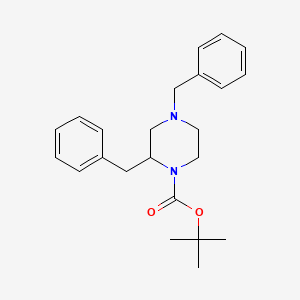 1-Piperazinecarboxylic acid, 2,4-bis(phenylmethyl)-, 1,1-dimethylethylester, (2R)- - (481038-74-8)