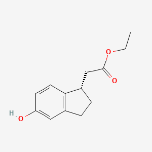 1H-Indene-1-acetic acid, 2,3-dihydro-5-hydroxy-, ethyl ester, (1S)- - (496061-80-4)