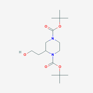 (S)-di-tert-Butyl 2-(2-hydroxyethyl)piperazine-1,4-dicarboxylate - (660862-48-6)