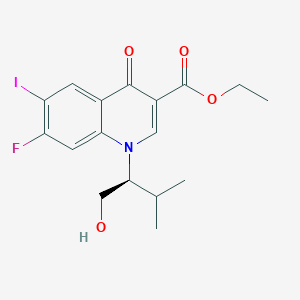 (S)-Ethyl 7-fluoro-1-(1-hydroxy-3-methylbutan-2-yl)-6-iodo-4-oxo-1,4-dihydroquinoline-3-carboxylate - (697762-60-0)