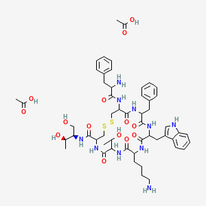 [R-(R*,R*)]-D-Phenylalanyl-L-cysteinyl-L-phenylalanyl-D-tryptophyl-L-lysyl-L-threonyl-N-[2-hydroxy-1-(hydroxy-methyl)propyl]-cysteinamide cyclic(2→7)-disulfide - (83150-76-9)