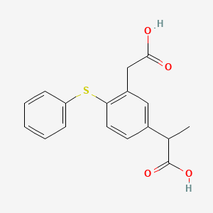 2-(3-(Carboxymethyl)-4-(phenylthio)phenyl)propanoic acid - (83237-49-4)