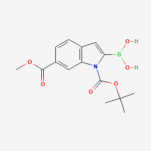 1H-Indole-1,6-dicarboxylic acid, 2-borono-, 1-(1,1-dimethylethyl) 6-methyl ester (9CI) - (848357-46-0)