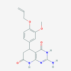 2-amino-5-[3-methoxy-4-(prop-2-en-1-yloxy)phenyl]-3H,4H,5H,6H,7H,8H-pyrido[2,3-d]pyrimidine-4,7-dione - (878437-15-1)