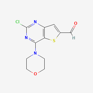 2-chloro-4-morpholinothieno[3,2-d]pyrimidine-6-carbaldehyde - (885618-31-5)