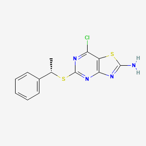 Thiazolo[4,5-d]pyrimidin-2-amine, 7-chloro-5-[[(1S)-1-phenylethyl]thio]- - (911820-08-1)