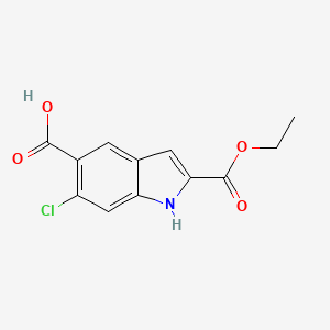 6-chloro-2-ethoxycarbonyl-1H-indole-5-carboxylic acid - (952799-96-1)